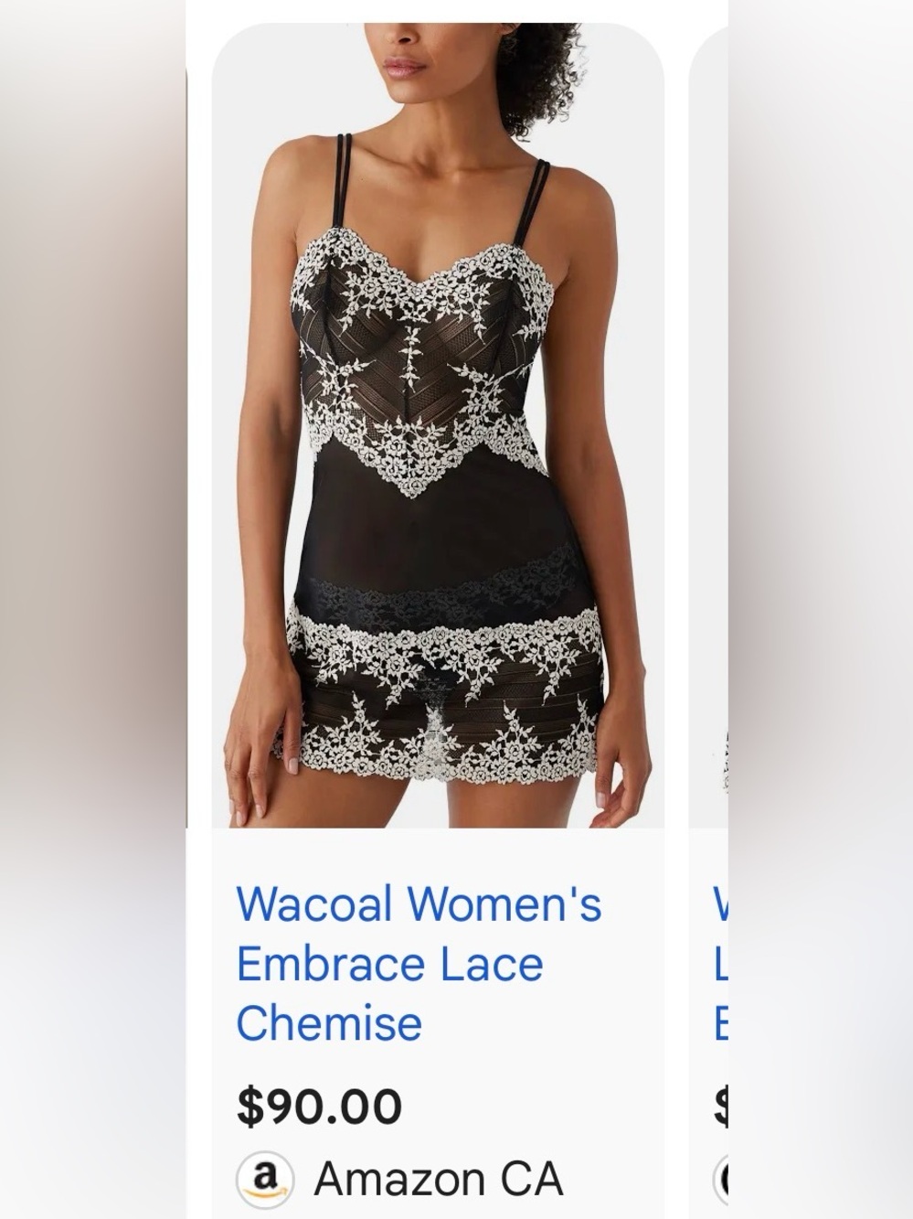 Lingerie Wacoal Black and Ivory Labeled Garment